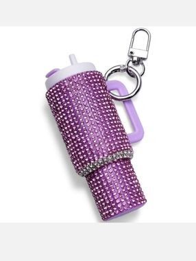 Purple Rhinestone Keychain/Bagcharm Tumbler NEW